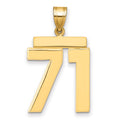 10k Large Polished Number 71 Charm