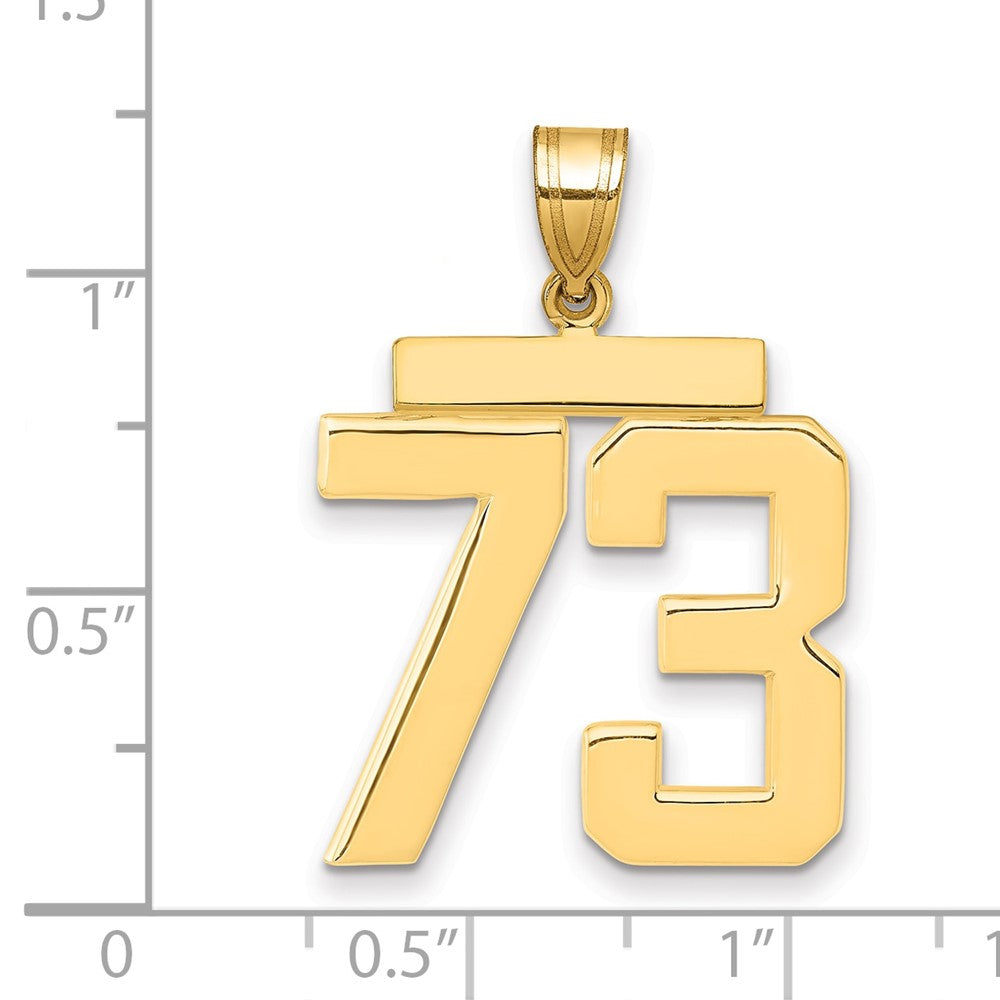 10k Large Polished Number 73 Charm