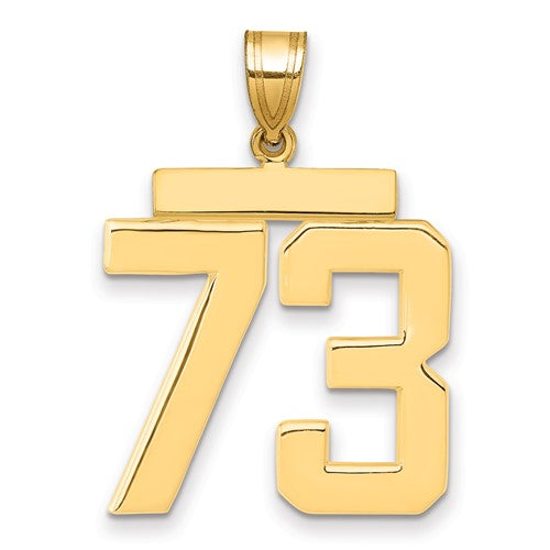 10k Large Polished Number 73 Charm