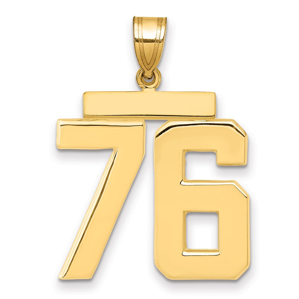 10k Large Polished Number 76 Charm