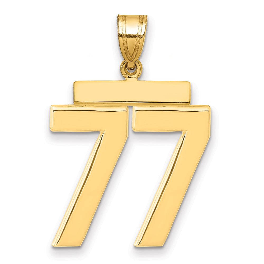 10k Large Polished Number 77 Charm