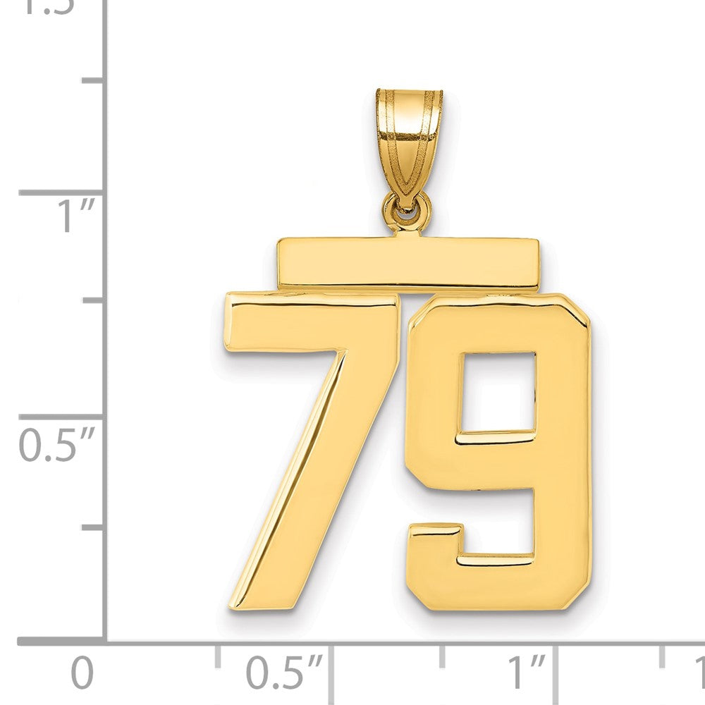 10k Large Polished Number 79 Charm