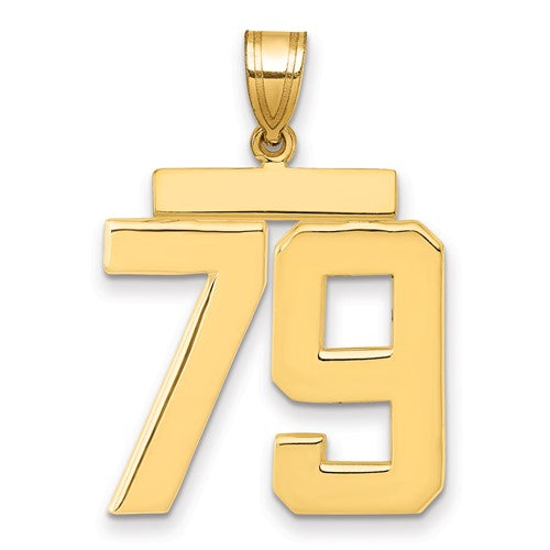 10k Large Polished Number 79 Charm