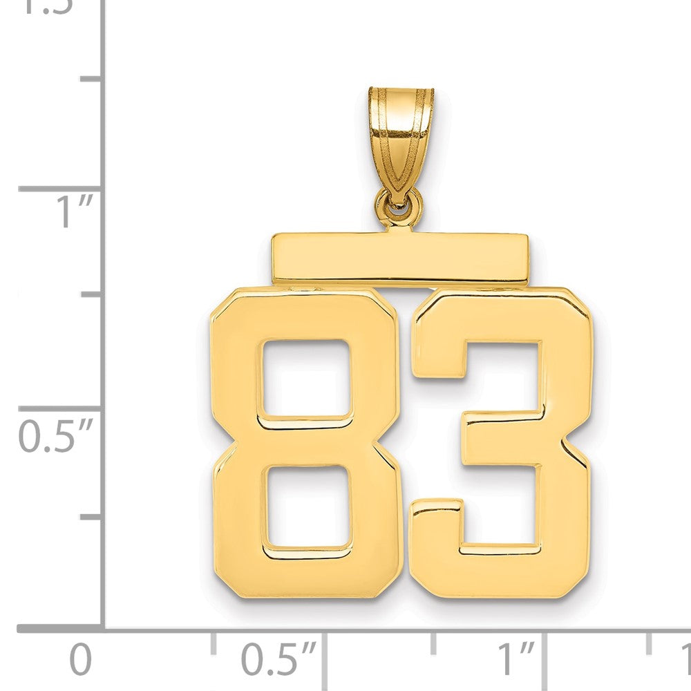 10k Large Polished Number 83 Charm