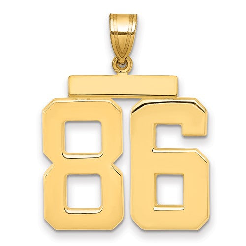 10k Large Polished Number 86 Charm