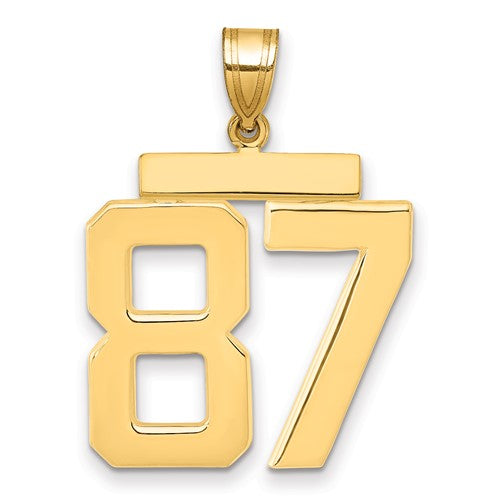 14k Large Polished Number 87 Charm