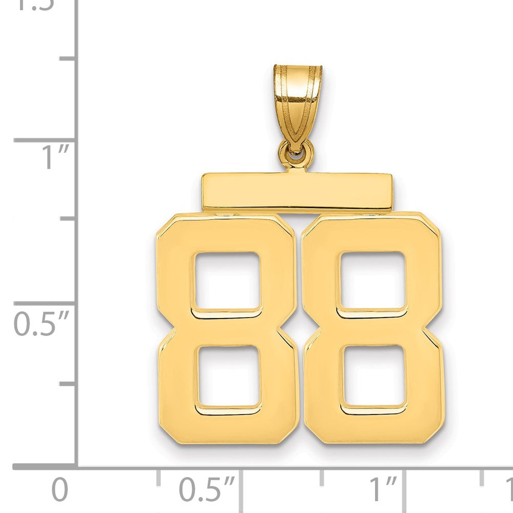 14k Large Polished Number 88 Charm