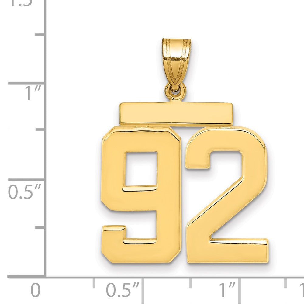 10k Large Polished Number 92 Charm