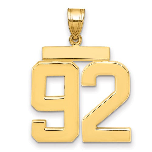 10k Large Polished Number 92 Charm