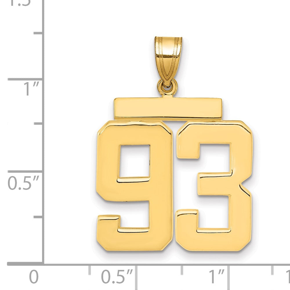 10k Large Polished Number 93 Charm