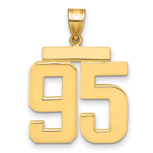 10k Large Polished Number 95 Charm