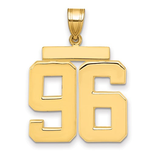 10k Large Polished Number 96 Charm