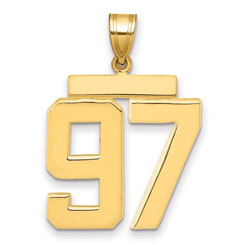 10k Large Polished Number 97 Charm
