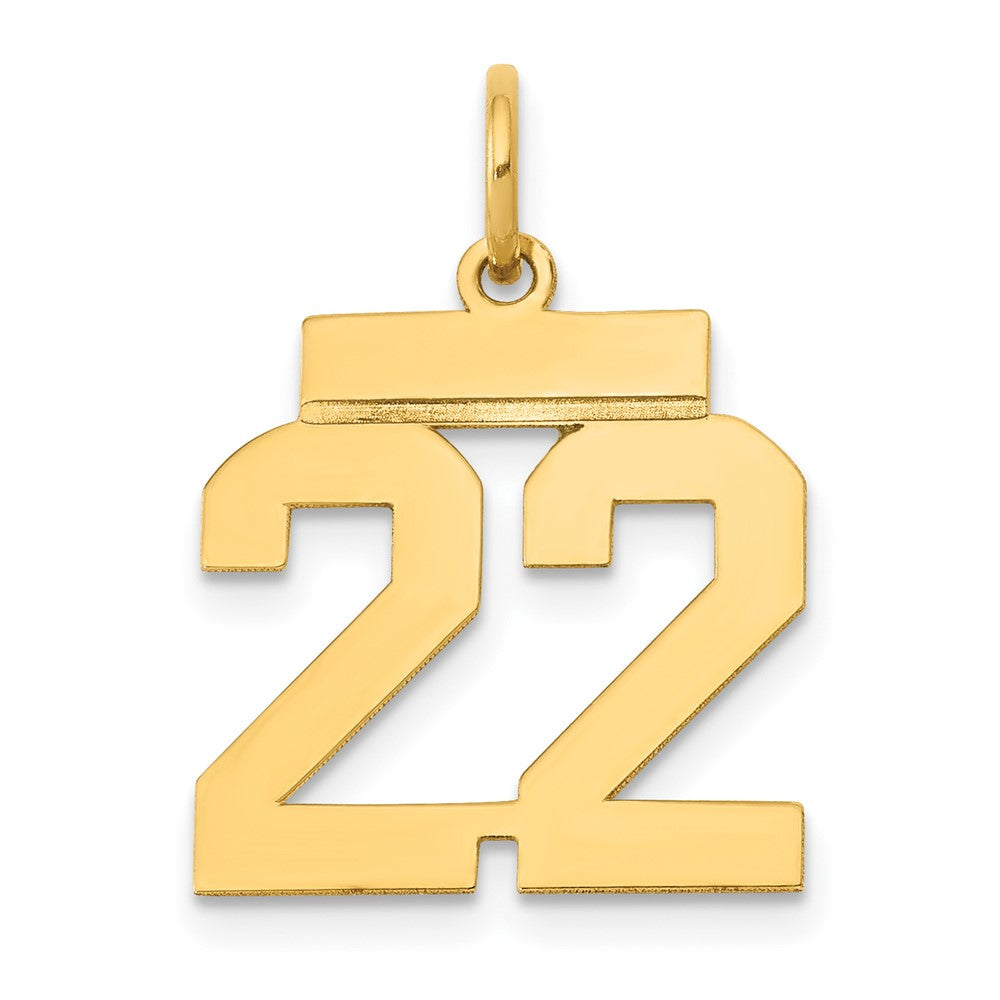 10k Small Polished Number 22 Charm