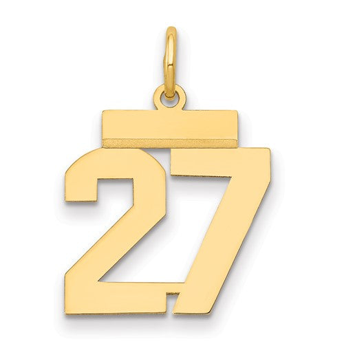 14k Small Polished Number 27 Charm