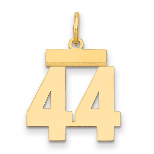 14k Small Polished Number 44 Charm