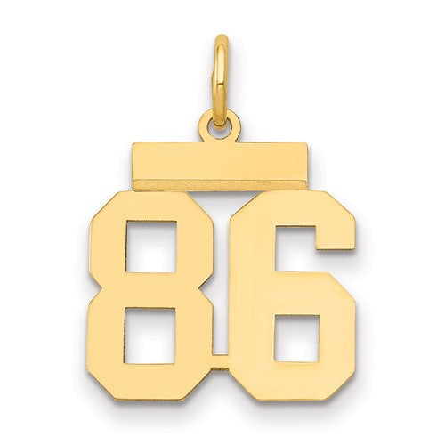 14k Small Polished Number 86 Charm