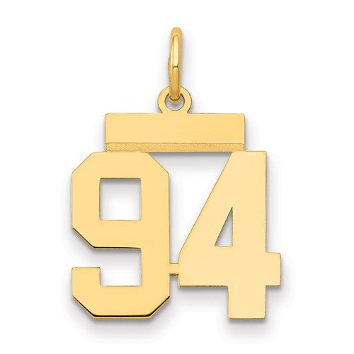 14k Small Polished Number 94 Charm