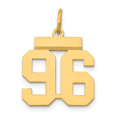14k Small Polished Number 96 Charm