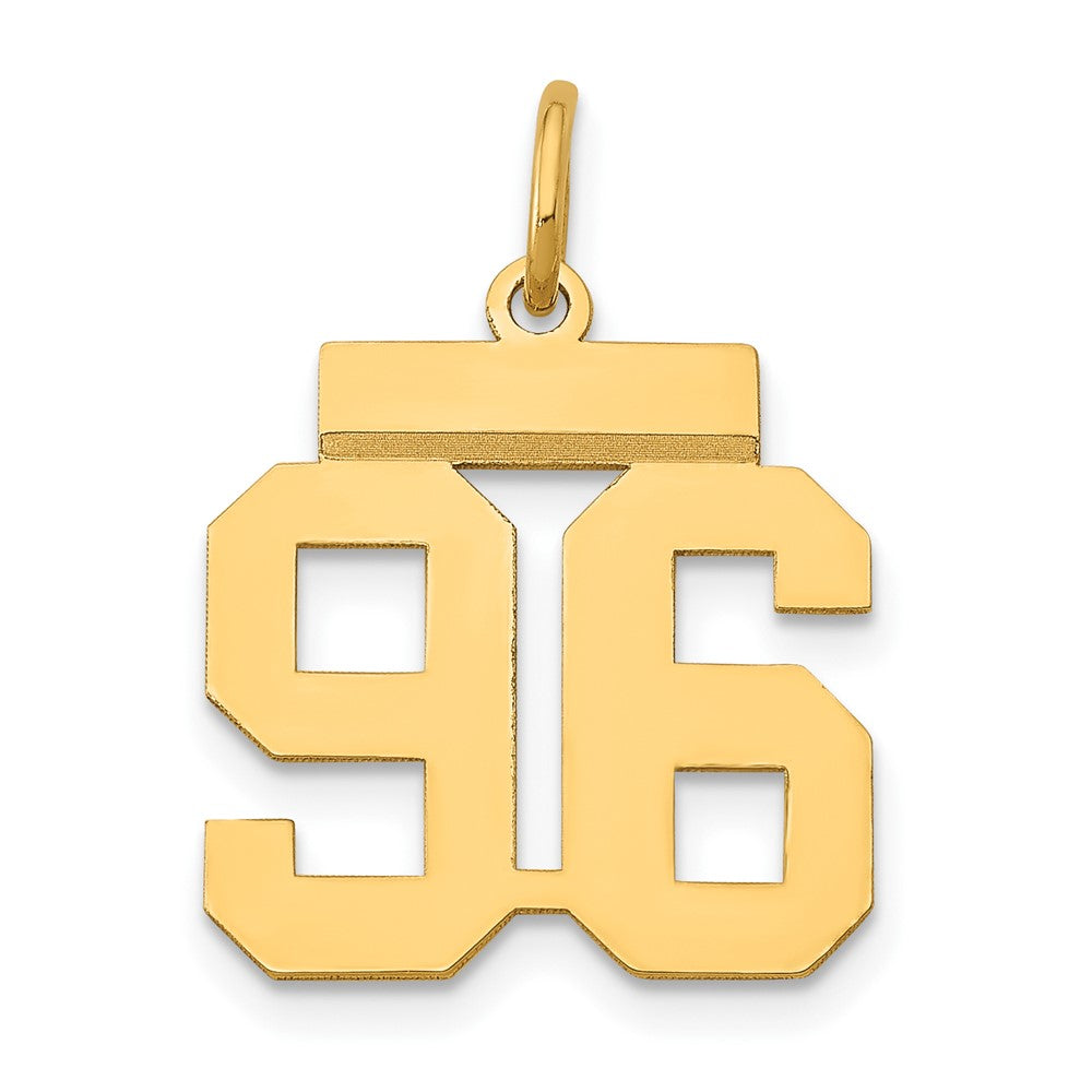 14k Small Polished Number 96 Charm
