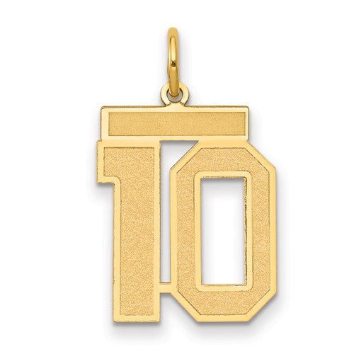 10k Medium Satin Number 10 Charm