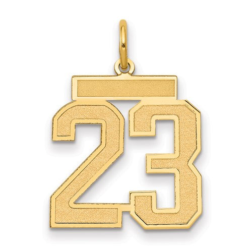 10k Medium Satin Number 23 Charm