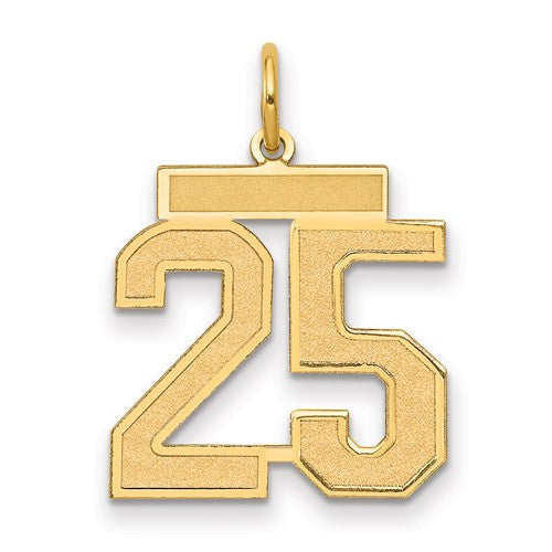 10k Medium Satin Number 25 Charm