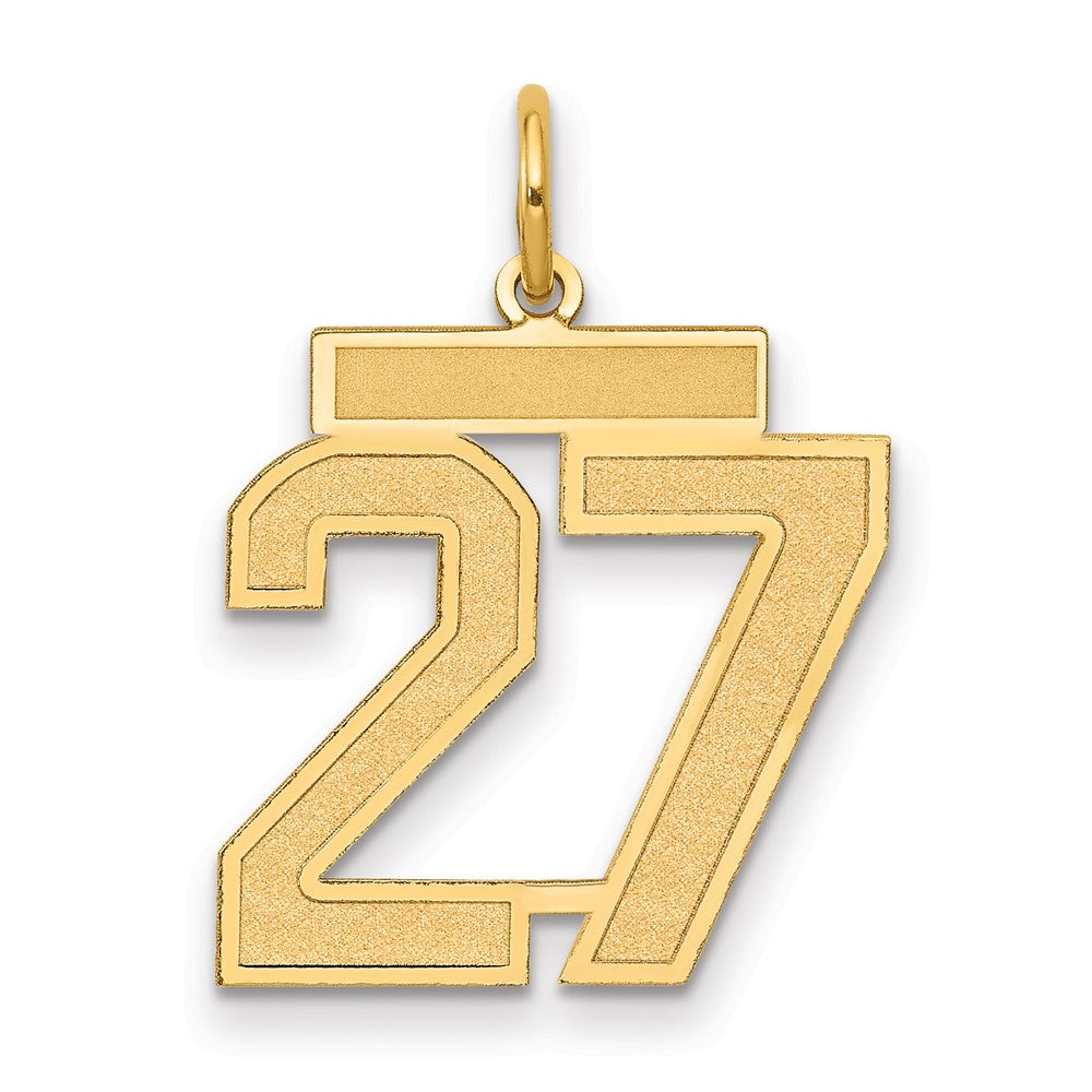 10k Medium Satin Number 27 Charm