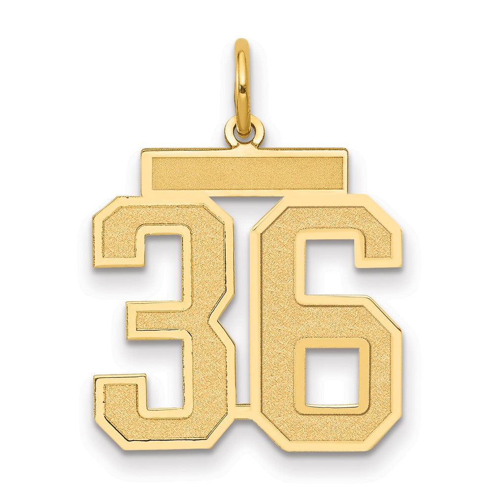 14k Medium Satin Number 36 Charm