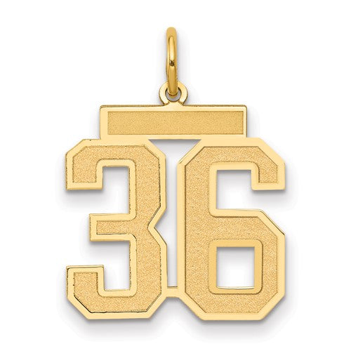 14k Medium Satin Number 36 Charm
