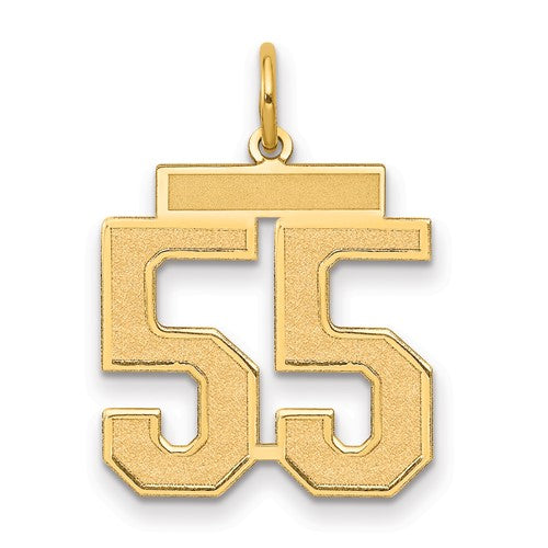 10k Medium Satin Number 55 Charm