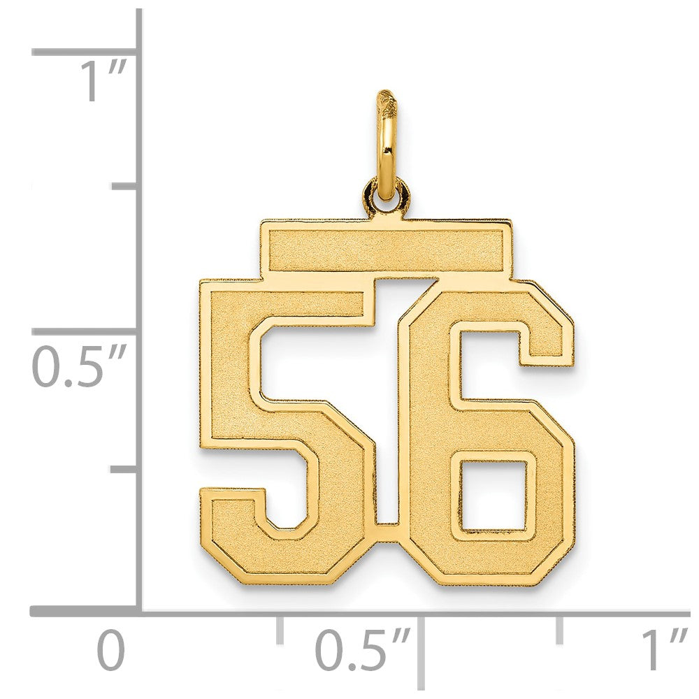 10k Medium Satin Number 56 Charm