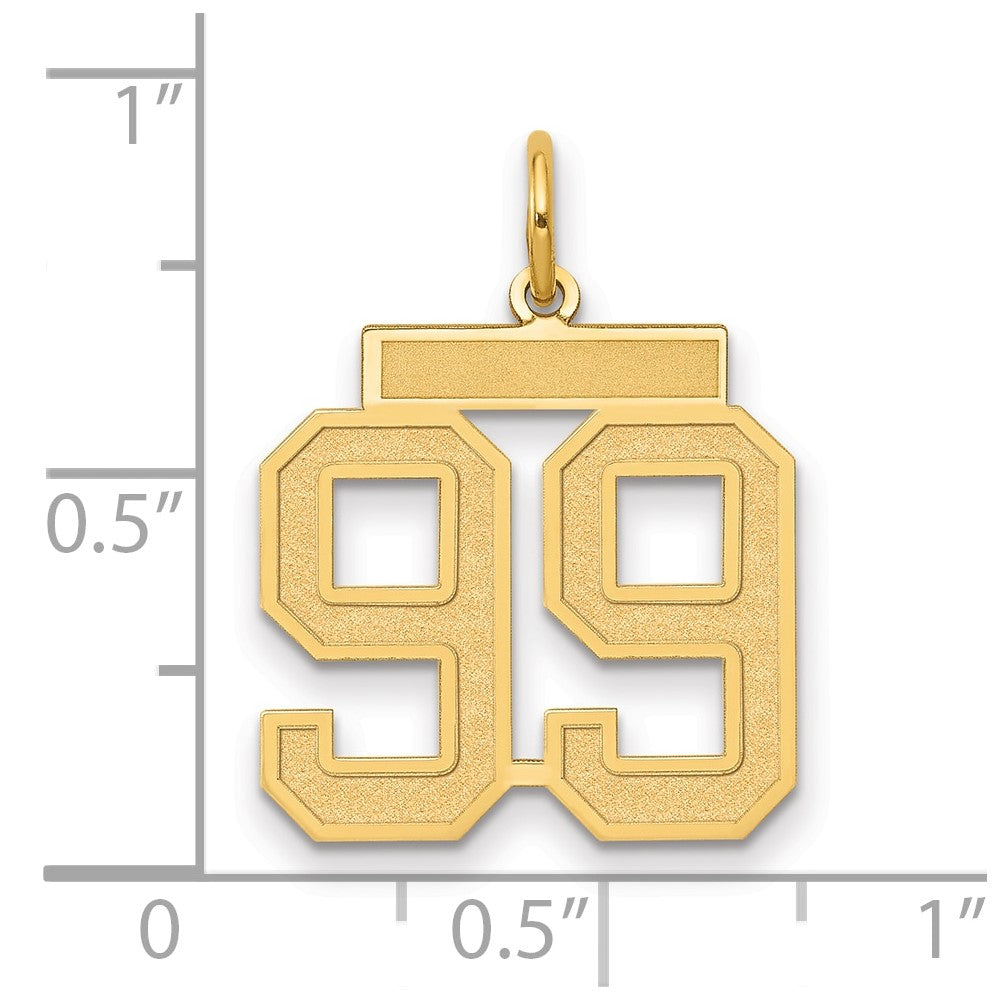 10k Medium Satin Number 99 Charm
