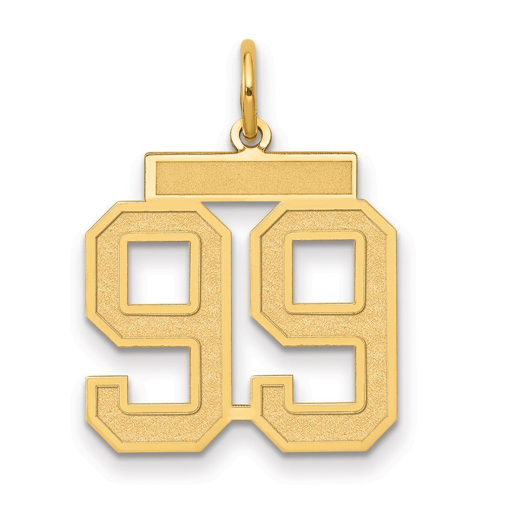 10k Medium Satin Number 99 Charm