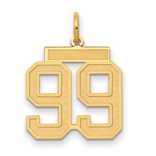 10k Medium Satin Number 99 Charm