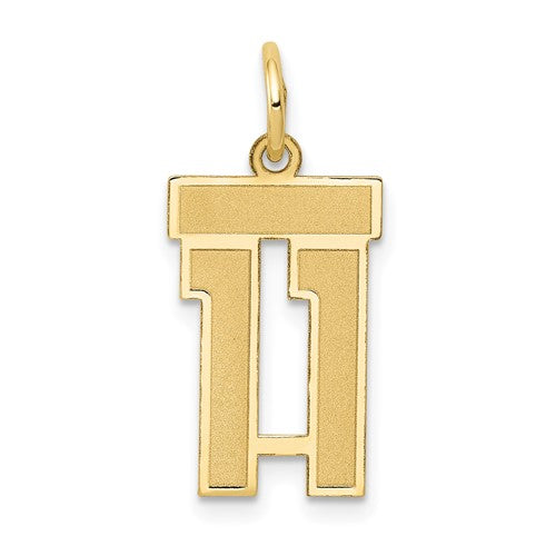 10k Small Satin Number 11 Charm