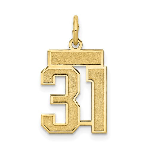 10k Small Satin Number 31 Charm