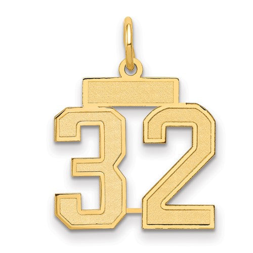 10k Small Satin Number 32 Charm