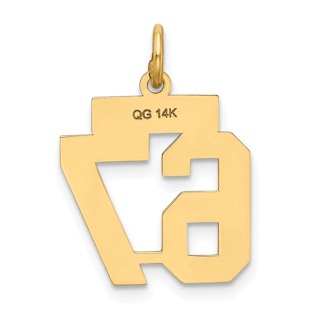14k Small Satin Number 67 Charm