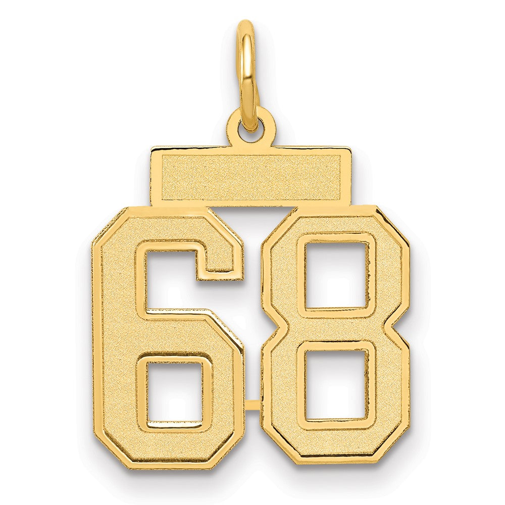 10k Small Satin Number 68 Charm