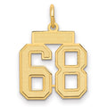 10k Small Satin Number 68 Charm