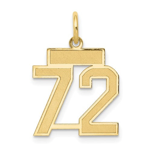 10k Small Satin Number 72 Charm