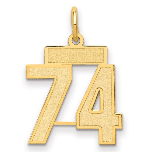 10k Small Satin Number 74 Charm
