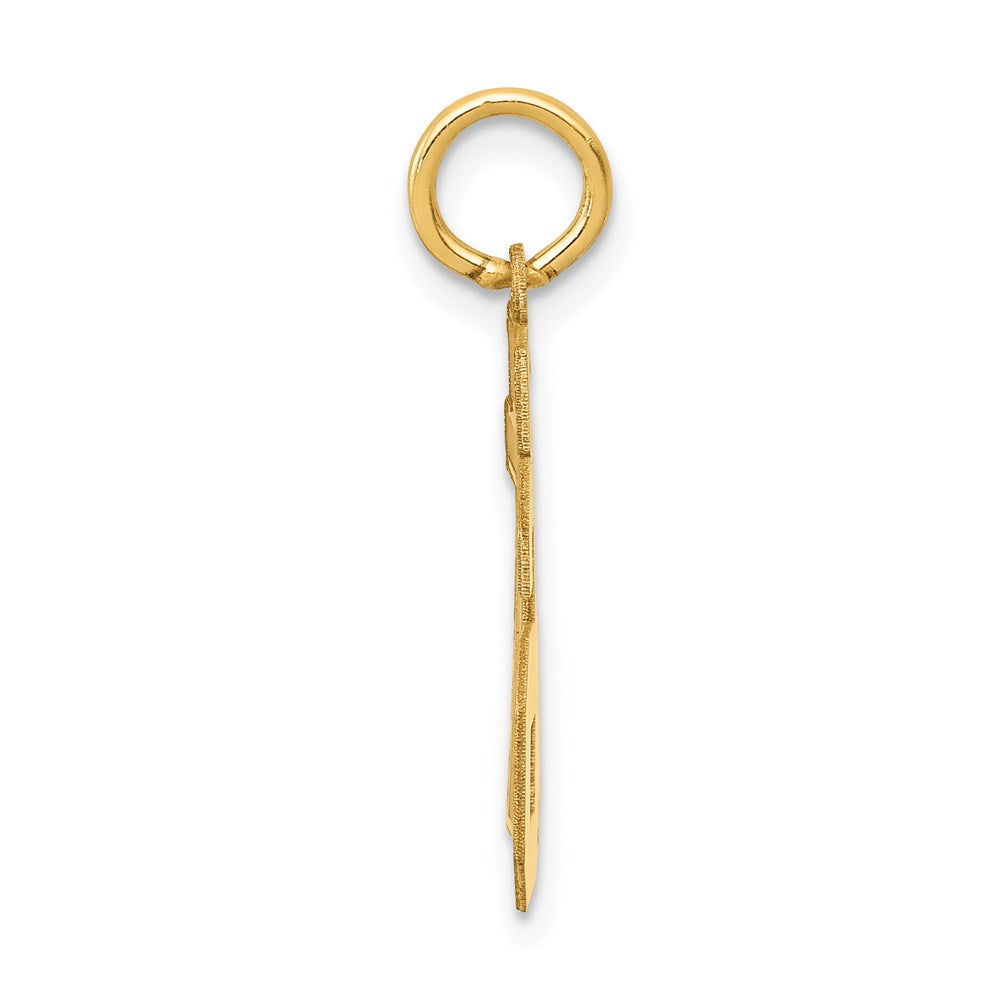 14k Small Satin Number 76 Charm