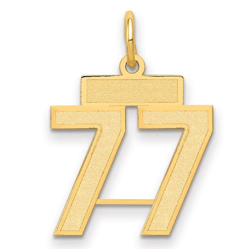 10k Small Satin Number 77 Charm