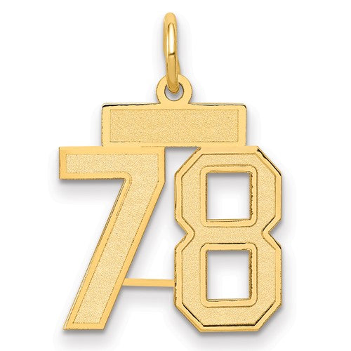 10k Small Satin Number 78 Charm