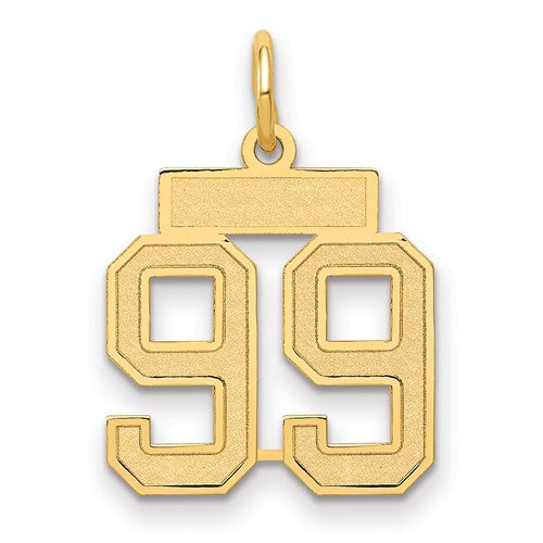 10k Small Satin Number 99 Charm
