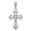 14k White Gold Filigree Cross Charm