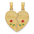 14k Enameled MOTHER - DAUGHTER Break-apart Pendant