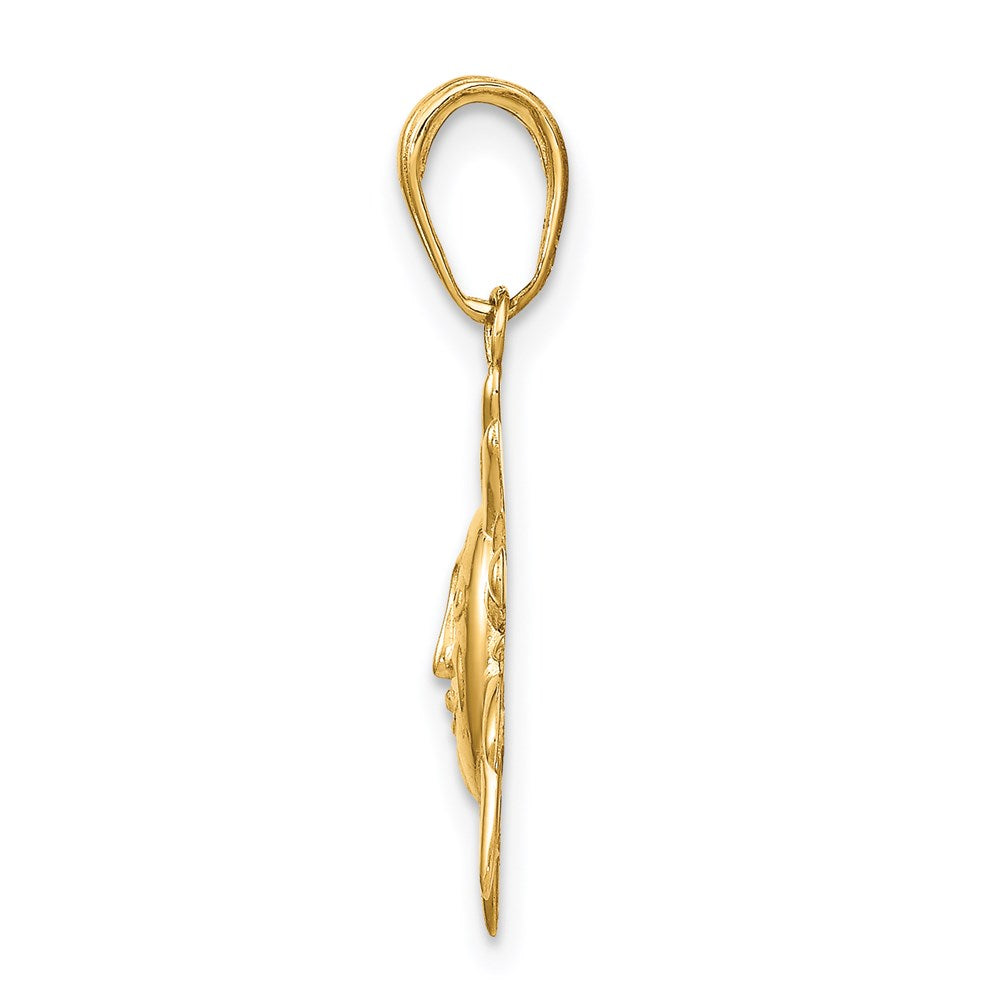 14k Polished Small Sun Charm
